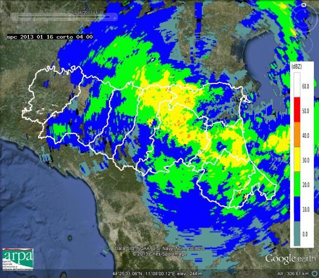 Verso metà mattinata del giorno 16, inizia la rotazione dei flussi da nord-ovest e