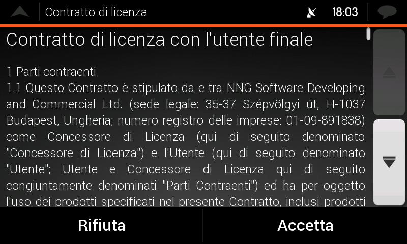 Selezionare la lingua e la voce usate per i messaggi della guida vocale e toccare. Questa potrà essere modificata in un secondo momento in Impostazioni locali.