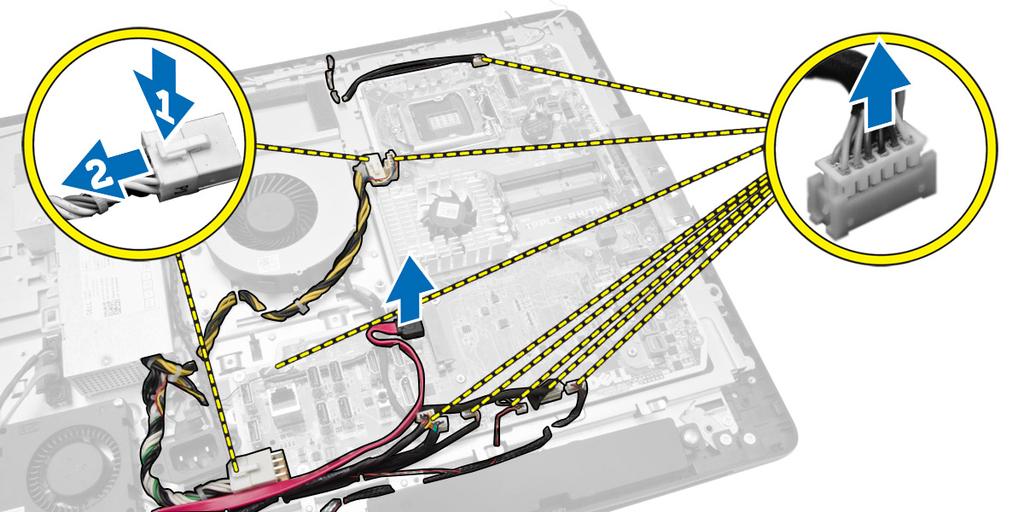 Rimozione della scheda di sistema 1. Seguire le procedure descritte in Prima di effettuare interventi sui componenti interni del computer. 2. Rimuovere: a. supporto VESA b. coperchio posteriore c.