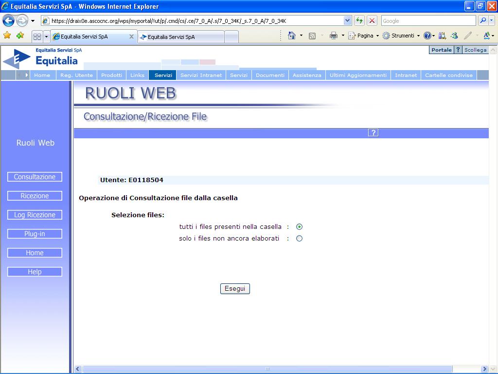 3.5. Consultazione In questa pagina è possibile indicare le modalità di visualizzazione dei file