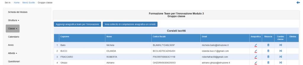 Inserire una rinuncia 4. Effettuare un cambio classe (all interno dello snodo formativo e per la stessa tipologia di modulo) 2.1.