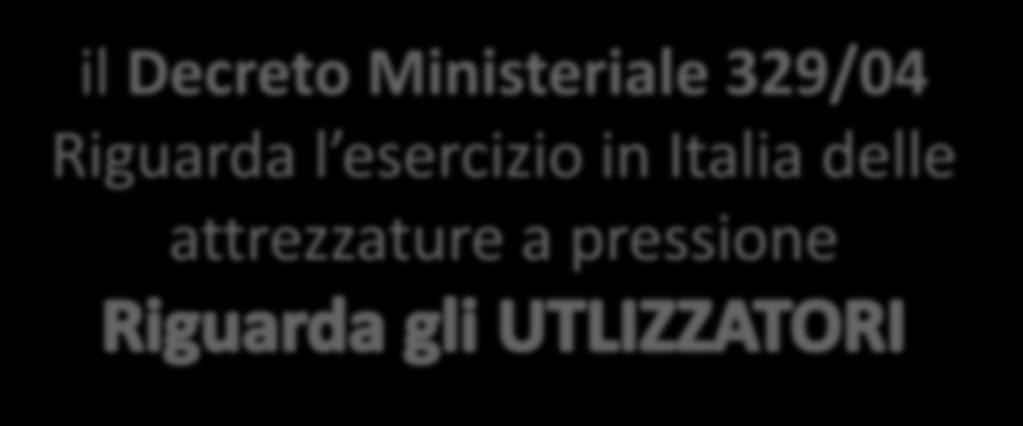 attrezzature pressione il Decreto Ministeriale 329/04