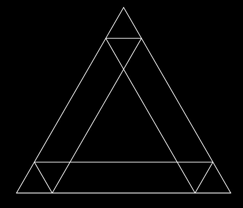 9. QUANTI PARALLELOGRAMMI! (Cat. 5, 6, 7) Tutti i triangoli che si possono vedere in questa figura sono equilateri. Quanti parallelogrammi si possono vedere, in tutto, in questa figura?