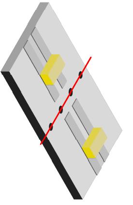 Taglio della scheda per adattarla alla carrozza Questa scheda è stata progettata per essere sezionata in punti ben precisi indicati con fori passanti che agevolano il taglio.