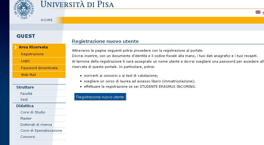 GUIDA PRATICA domanda telematica di partecipazione al concorso per l ammissione alla scuola di specializzazione La procedura telematica per la presentazione della domanda si articola in due fasi: 1.