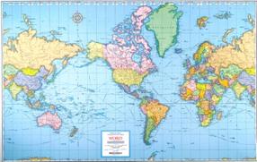 nalla proiezione di Mercatore i poli sono diventati due bordi estesi, la mappa e fedele solo intorno all equatore (la Groenlandia viene esageratamente grande!) ma se continuiamo la soluzione di S.