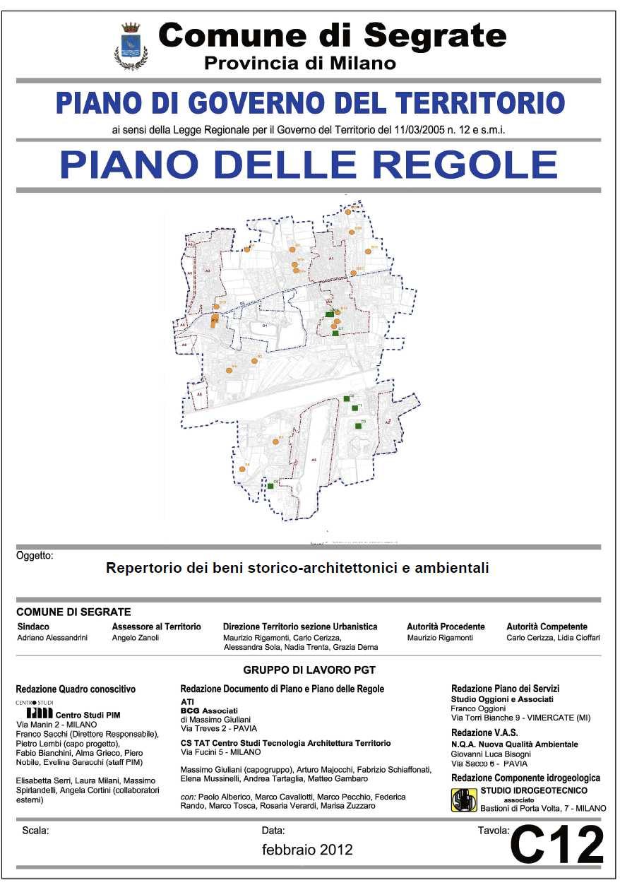 PIANO DI GOVERNO DEL TERRITORIO PIANO DELLE REGOLE: TAVOLA C12