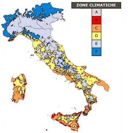 4 Zona Gradi Giorno A < 600 B 601-900 C 901-1400 D 1401-2100 E