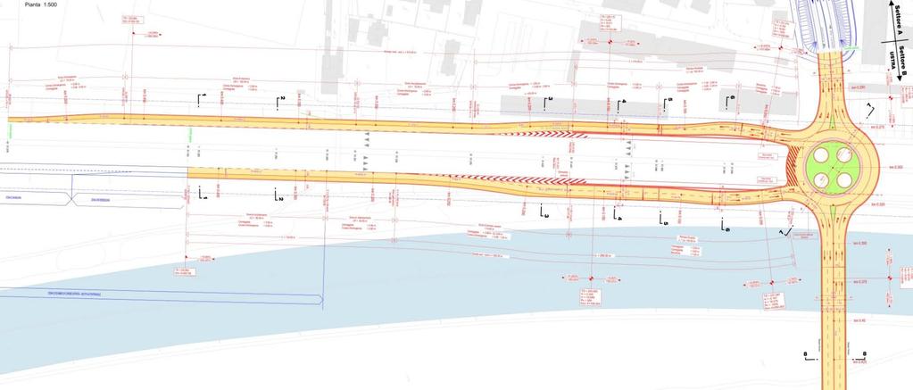 Descrizione del progetto definitivo: Settore B (USTRA) Realizzazione rampe di accesso/uscita autostrada da e per sud;