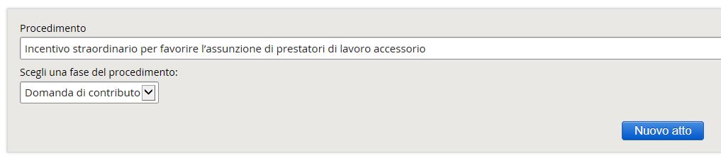 Negli accessi successivi sarà visibile la domanda inserita e per attivarla sarà sufficiente cliccare sul numero dell Atto.