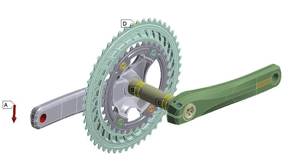 Applicazione dei vincoli Vincolo equivalente Direzione catena Cerniera cilindrica: 2 cuscinetti radiali di cui 1 con