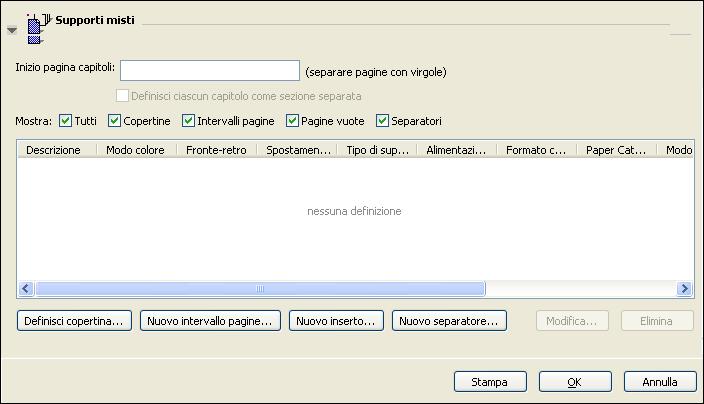 COMMAND WORKSTATION 19 PER DEFINIRE LE IMPOSTAZIONI IN SUPPORTI MISTI 1 Selezionare o fare clic con il pulsante destro del mouse su un lavoro inviato in spool/messo in attesa in Centro lavori, quindi