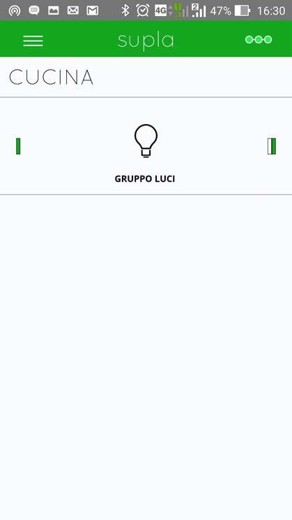 Immagini APP Cliccando qui Si aprirà la pagina delle automazioni, dove saranno riportati i vari scenari. Nell esempio, il gruppo luci che abbiamo creato.