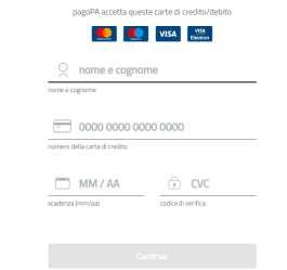 Ad esempio, cliccando su CARTA DI CREDITO, sarà sufficiente inserire i dati della propria carta di credito e procedere: Cliccando su CONFERMA, l operazione sarà conclusa ed una