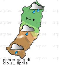 bollettino meteo per la provincia di Reggio-Emilia weather forecast for the Reggio-Emilia province Temp MAX 18 C 10 C Pioggia Rain 1mm 9mm Vento Wind 41km/h 27km/h Temp.