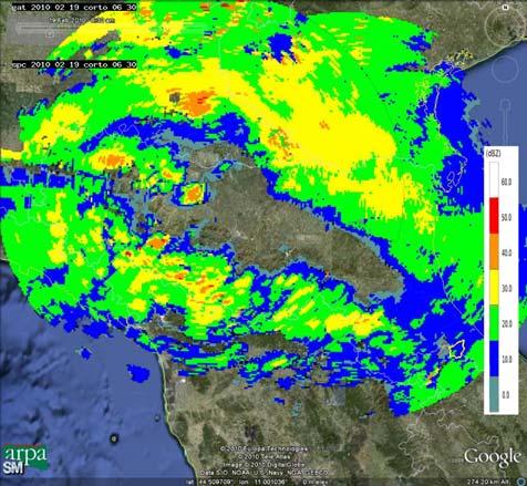 Mappe di riflettività del 19/02/2010