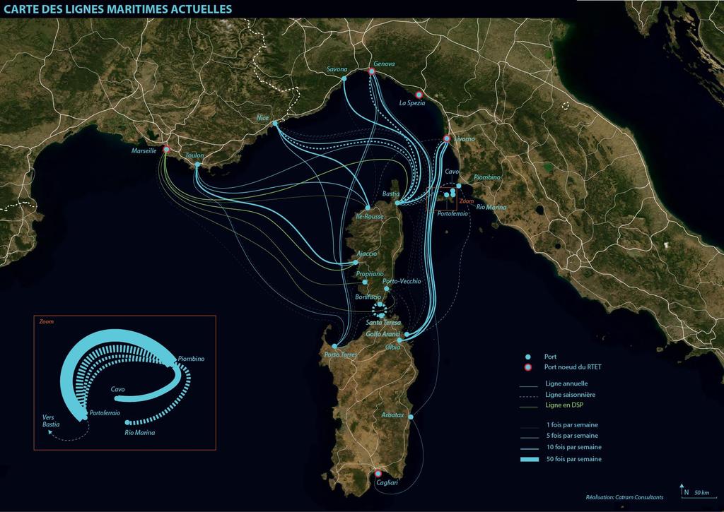 MAPPA DEGLI ATTUALI COLLEGAMENTI MARITTIMI Mappa 2: Mappa degli attuali