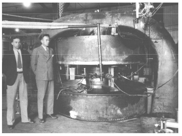 Il Ciclotrone Nel 1929 Lawrence progetta il famoso ciclotrone: un linac avvolto su se stesso Nel 1931 il suo studente Livingston ne costruisce uno dimostrativo accelerando ioni di