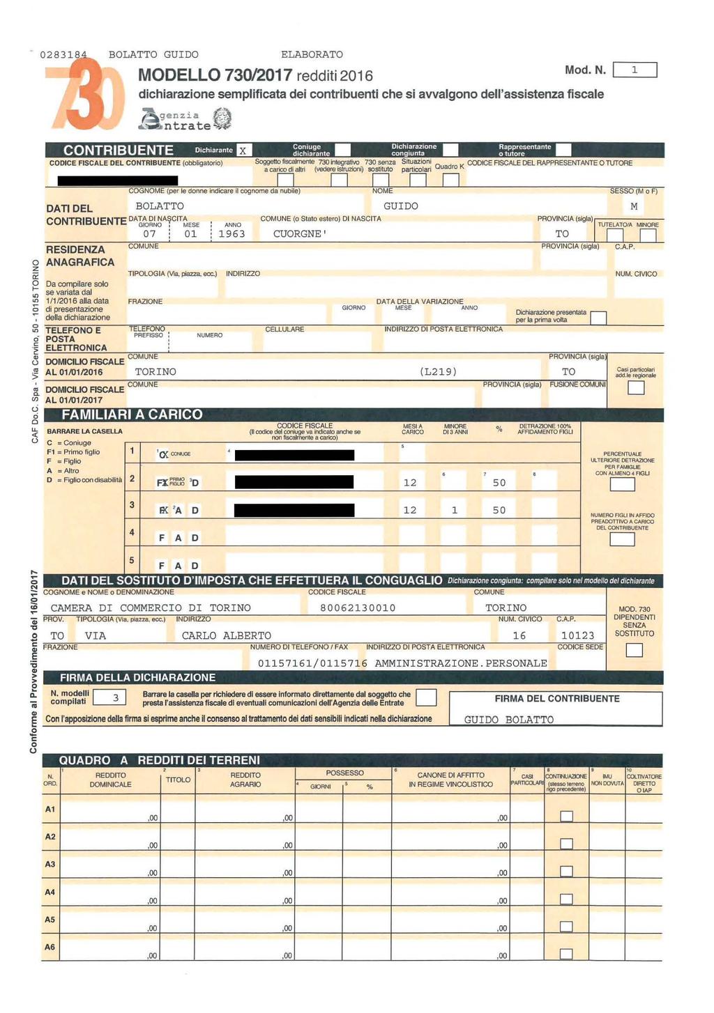 BOLATTO GUO ELABORATO MOELLO 70/07 redditi 06 Md. N. dichiarazie semplificata dei ctribueti che si avvalg dellassisteza fiscale ~ gezia f~...,,._. tra te.,,.~ ichiarate lllm Ciuge ichiarazie Rappresetate.