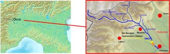 Caso studio: fiume ORCO (Piemonte, Italy) Origine: Gran Paradiso (3865 m a.s.l),