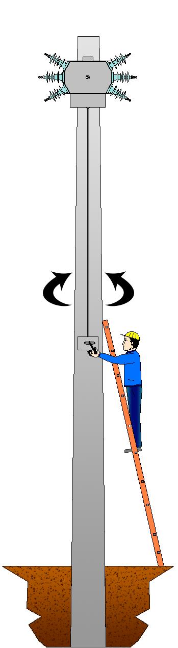 In the second solution PLS is operated by means of an insulated hook stick pulled.