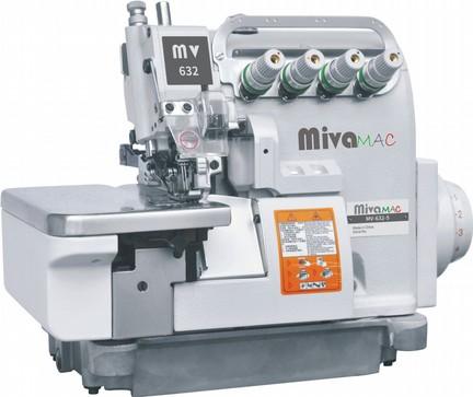 MV652-4BK Macchina tagliacuce 2 aghi 4 fili Macchina per cucire tagliacuce, 2 aghi, 4 fili, con rientro catenella manuale trasporto differenziale, larghezza punto 5mm, lunghezza punto 0,5-3,8mm,