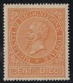 18 Regno d Italia 120 44 10 c. arancio, RP n 1, eccellente, centrato.