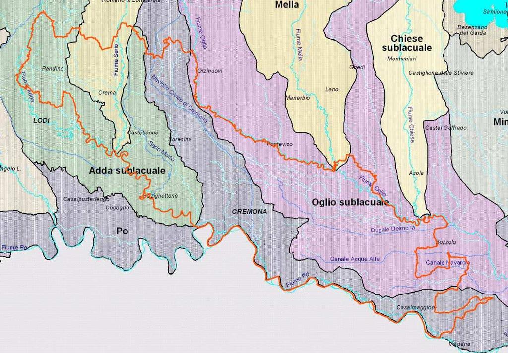 6.4 ACQUA Rete idrografica 6.4.1 ACQUE SUPERFICIALI Il territorio Regionale è stato suddiviso in 29 aree idrografiche di riferimento, alcune delle quali coincidenti, per la parte lombarda, con i