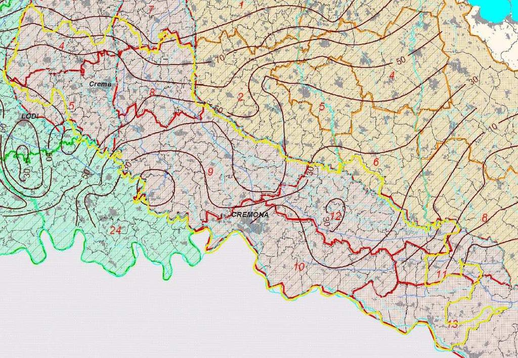 Figura 41 Aree idrogeologiche di riferimento dei principali fiumi presenti sul territorio provinciale. Qualità delle acque sotterranee L Allegato 1 del D.Lgs.