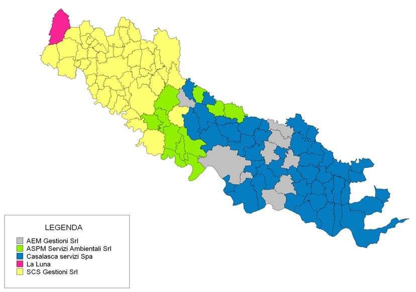 Cremona 70 4% 1.022,8 592,4 Totale 1.771 100% 204,5 102,5 Tabella 3 - Densità territoriale di produzione di rifiuti per classe dimensionale del Comune in provincia di Cremona (anno 2010).