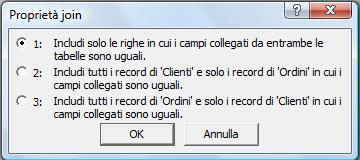 58 18 Query su più tabelle Creazione query su più tabelle 1 Costruiamo una query in modalità struttura: