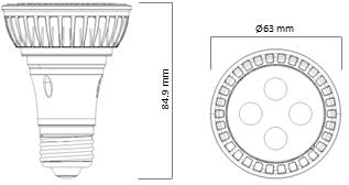 SeriePAR20/30/38 Alternativaa risparmio energeticorispettoalle lampade PAR20/PAR30/PAR38 - Risparmio energtico fino al 90% rispetto alle lampade