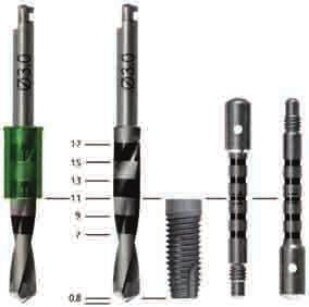 Protocollo di fresatura & guida per la profondità di preparazione Impianto Neoss Ø 3,25 mm /Bimodale Ø 3,5 mm /Bimodale Ø 4,0 mm /Bimodale Ø 4,5 mm /Bimodale Ø 5,0 mm /Bimodale Ø 5,5 mm Stop di