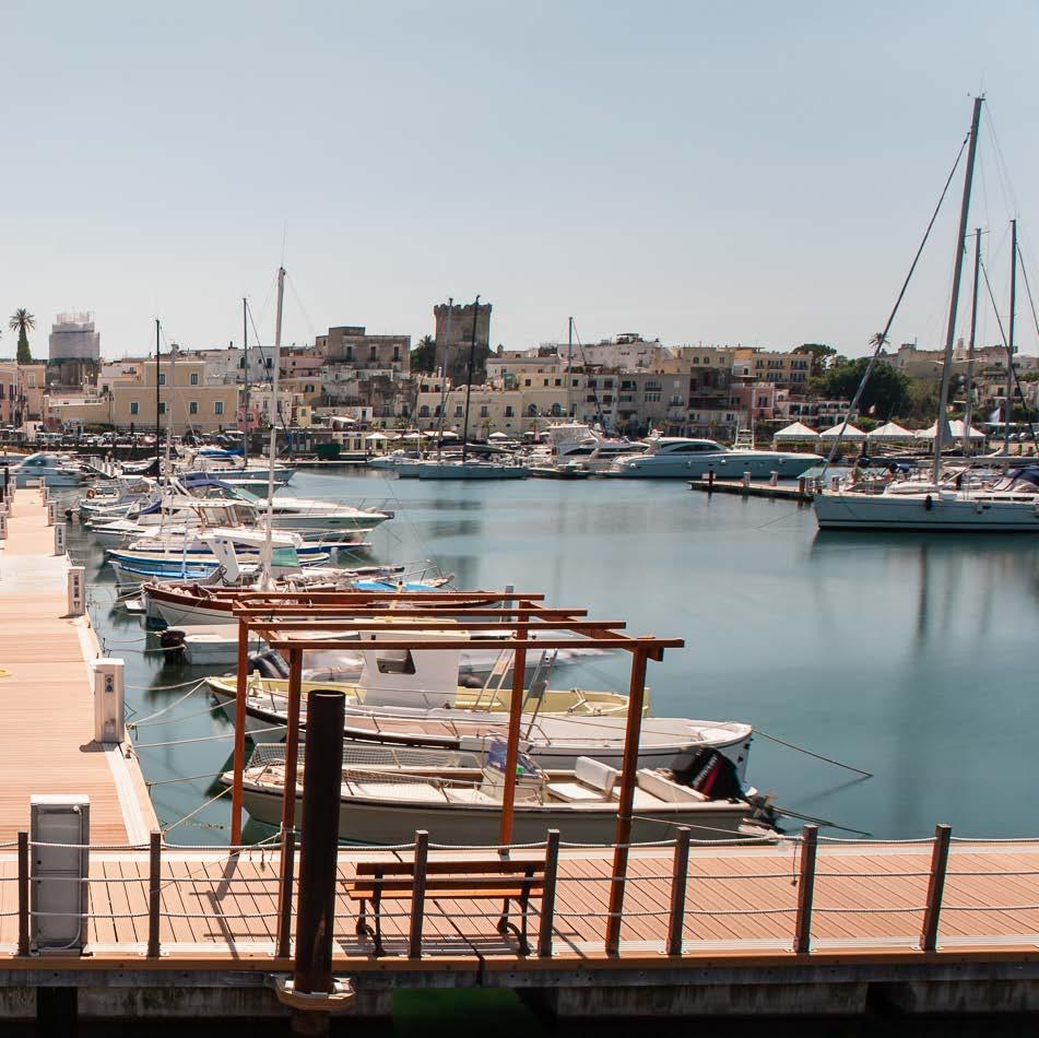 IL PORTO Situato a ovest dell'isola, il Porto di Forio è protetto da un molo banchinato e da un molo di sottoflutto. All'interno una banchina ad "L" divide in due lo specchio d'acqua.