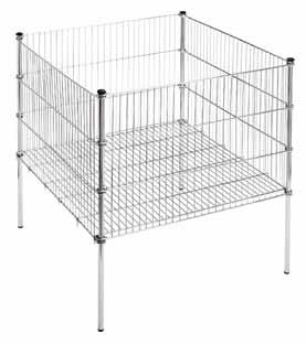 pieghevole cromato 75 x 45 x H46 cm Altezza totale 75 cm (con ruote Ø 80 mm - H 85 cm) Chromium-plated folding basket 75 x 45 x H46 cm Total