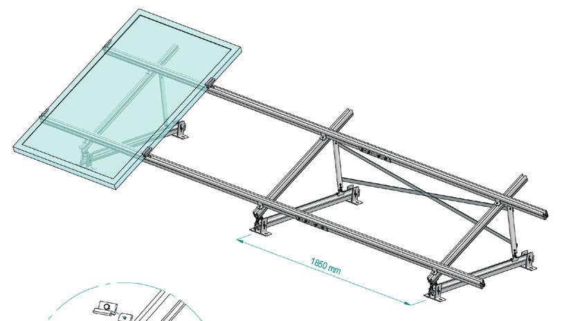 Tetto piano - Supporti totalmente regolabili 1700 2375 mm supporto triangolare - totalmente regolabile ATL001.1015 ATL001.1520 ATL001.