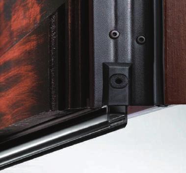 A protection from drafts and light shafts, automatically returning when the door is opened.