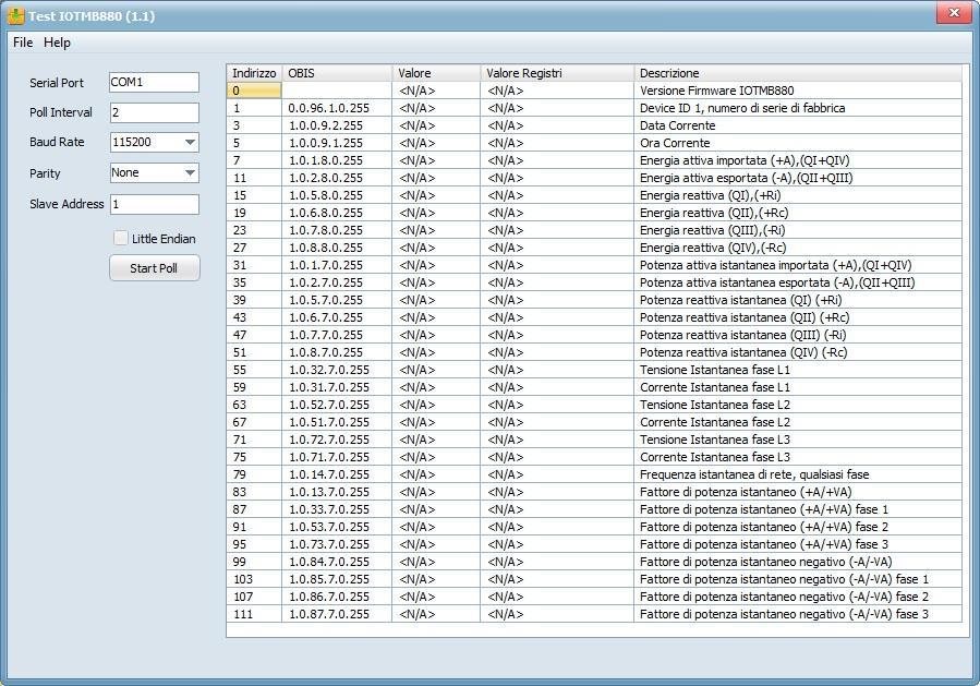 La parte MODBUS TCP riguarda la comunicazione in Modbus/TCP tra ed il sistema di supervisione.