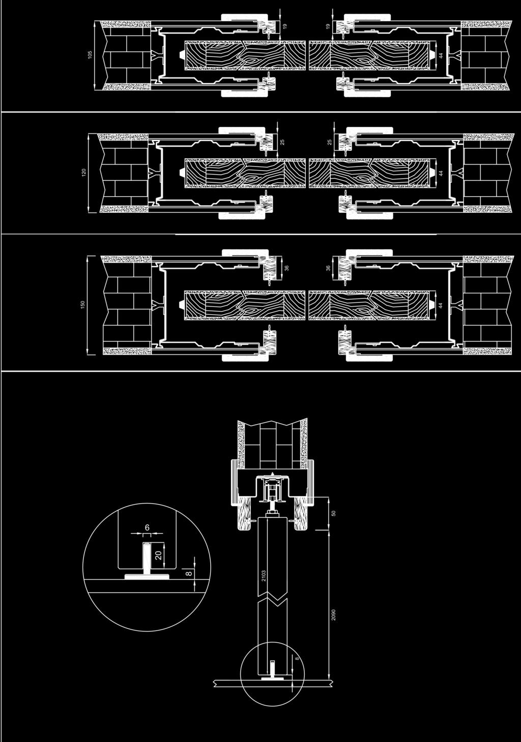 KIT SCORREVOLE 2 ANTE In-wall sliding door frame kit (double leaves) MURO