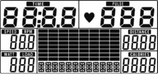 Manual JKc74_Diamond_Layout 1 22/03/18 17:04 Pagina 13 itech PROFESSIONAL FITNESS ISTRUZIONI COMPUTER VISUALIZZAZIONI DEL COMPUTER time (tempo): indica il tempo di allenamento in minuti e secondi.
