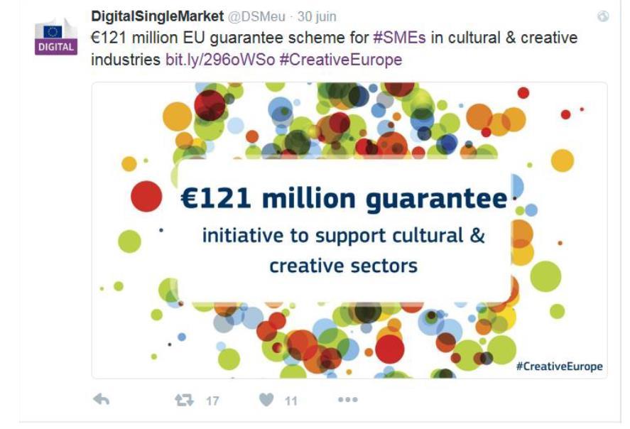 Cultural and Creative Sector Guarantee Facility Per rispondere alle attuali esigenze dei settori culturali e creativi, il Programma Europa Creativa ha stanziato 121 milioni di euro per uno strumento