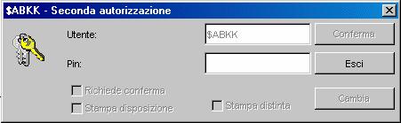 Immettere la password di autorizzazione nella maschera Seconda Autorizzazione (Immagine 41).