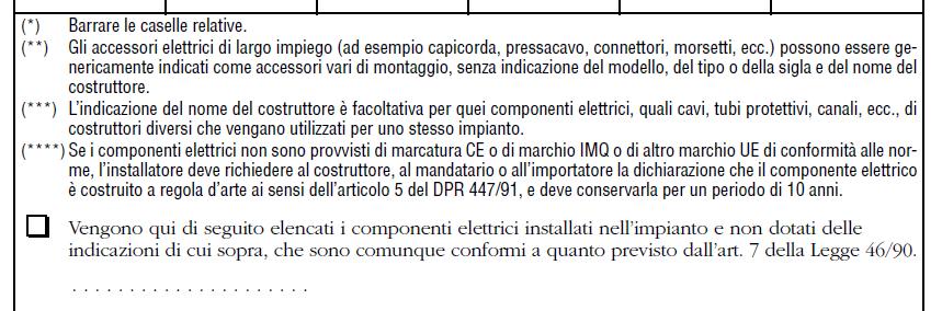 Il modello ministeriale previsto dal DM 37/08 Allegati obbligatori Relazione con tipologia dei materiali di tipo semplificato.