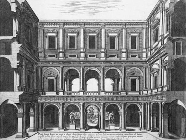 Palazzo Farnese, Roma Sezione prospettica della