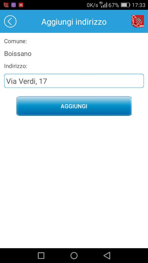 Registra in altro Comune Questa voce se attivata consente di ricevere le notifiche da un altro comune tra quelli disponibili.