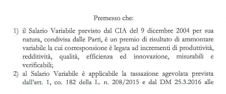 Accordo del 9/12/2004: PdR + Accordo del 11/4/2017.