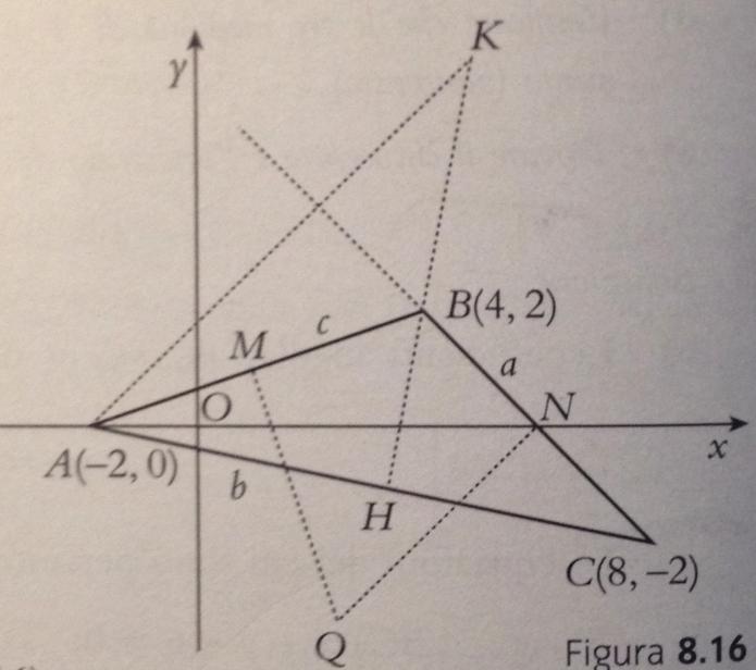 b h A 6 6 6 6 Noti i vertici del triangolo ABC, l area può essere calcolata anche nel seguente modo: A (x y + y x + x y ) (y x + x y + y x 6 b) Le coordinate del baricentro sono: xg x A + x B + xc +