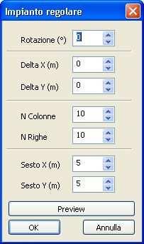 N.B.: Si noti che per selezionare un determinato gruppo piante è sufficiente cliccare su uno dei punti (piante) appartenenti al gruppo in questione Consente di generare automaticamente sulla grafica