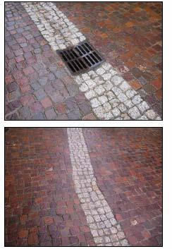 Pavimentazione della in lastre di granito sardo Sistemazione della illuminazione pubblica Arredo