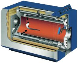 La distribuzione omogenea della massa dei fumi sul perimetro del focolare riduce il tempo di permanenza dei gas nella zona calda della combustione.